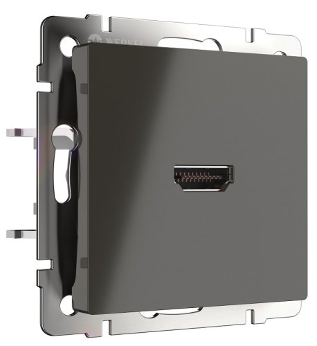 Розетка HDMI без рамки Werkel 1-м. серо-коричневый глянцевый картинка